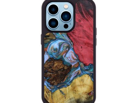 iPhone 14 Pro Wood+Resin Phone Case - Bernadette (Mosaic, 648774) on Sale