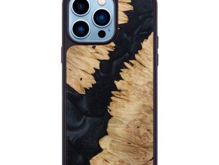 iPhone 14 Pro Max Wood+Resin Phone Case - Adonis (Black & White, 647089) Online