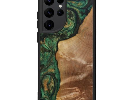 Galaxy S22 Ultra Wood+Resin Phone Case - Annika (Green, 645169) For Discount