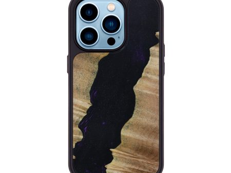 iPhone 14 Pro Wood+Resin Phone Case - Arya (Black & White, 647854) For Cheap