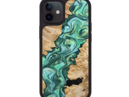 iPhone 12 Wood+Resin Phone Case - Delores (Green, 649171) Online now