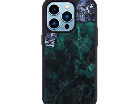 iPhone 14 Pro Wood+Resin Phone Case - Barbara (Black & White, 648886) Supply