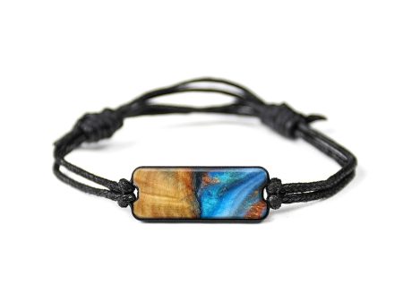 Classic Wood+Resin Bracelet - David (Teal & Gold, 648017) Discount