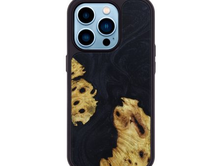 iPhone 14 Pro Wood+Resin Phone Case - Xavier (Black & White, 649119) For Cheap