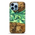 iPhone 14 Pro Max Wood+Resin Live Edge Phone Case - Gerard (Green, 649144) Cheap