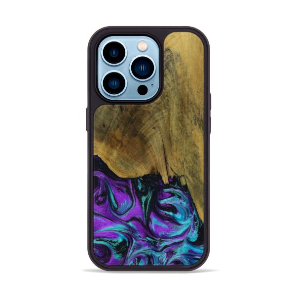 iPhone 14 Pro Wood+Resin Phone Case - Morgan (Purple, 648434) Supply