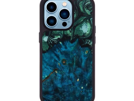 iPhone 14 Pro Wood+Resin Phone Case - Adeline (Green, 647791) Sale