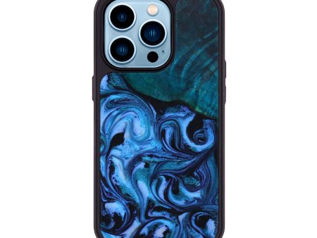 iPhone 14 Pro Wood+Resin Phone Case - Arabella (Blue, 647887) Sale