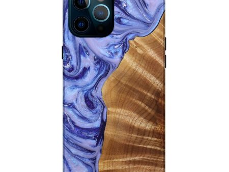 iPhone 12 Pro Max Wood+Resin Live Edge Phone Case - Lowell (Purple, 649154) on Sale