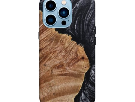 iPhone 14 Pro Wood+Resin Live Edge Phone Case - Savanna (Black & White, 649146) Discount