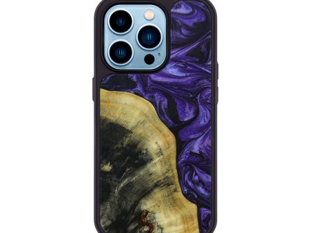 iPhone 14 Pro Wood+Resin Phone Case - Addyson (Purple, 648868) Online Sale