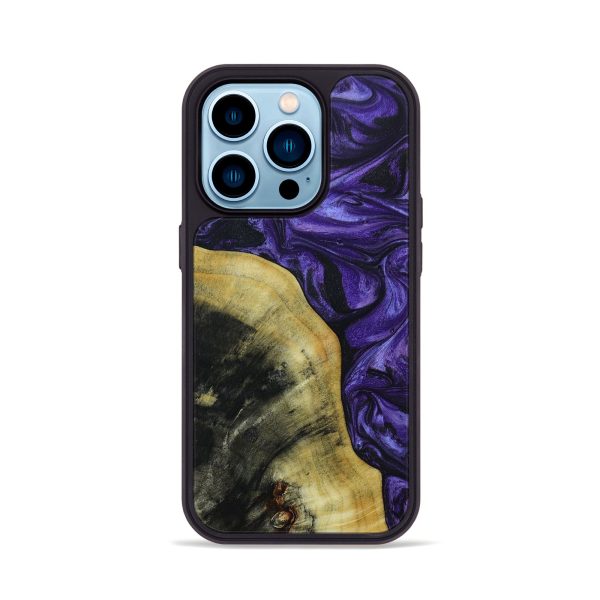 iPhone 14 Pro Wood+Resin Phone Case - Addyson (Purple, 648868) Online Sale