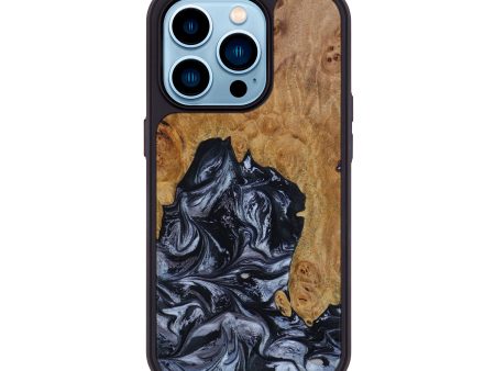 iPhone 14 Pro Wood+Resin Phone Case - Brianna (Black & White, 647904) Sale