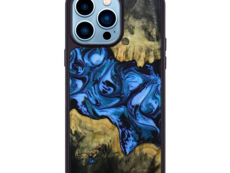 iPhone 14 Pro Max Wood+Resin Phone Case - Alaia (Blue, 647881) Supply