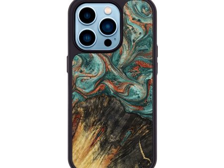 iPhone 14 Pro Wood+Resin Phone Case - Gail (Green, 649170) Hot on Sale