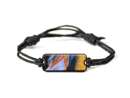 Classic Wood+Resin Bracelet - Velma (Teal & Gold, 647980) on Sale