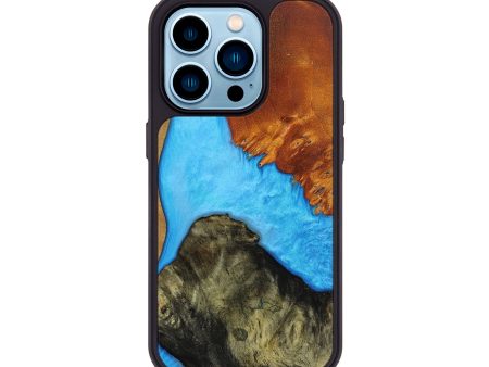 iPhone 14 Pro Wood+Resin Phone Case - Alexia (Mosaic, 649078) For Sale