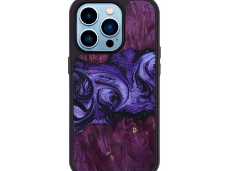 iPhone 14 Pro Wood+Resin Phone Case - Anastasia (Purple, 648893) Discount