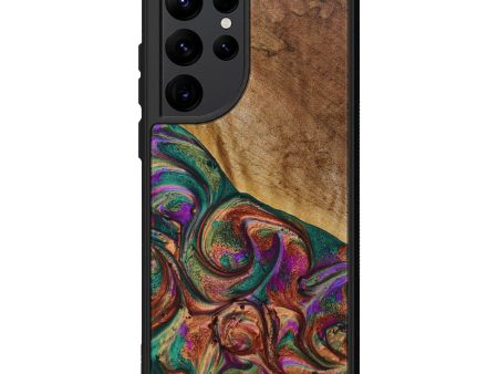 Galaxy S22 Ultra Wood+Resin Phone Case - Aria (Green, 648412) For Discount