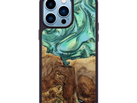 iPhone 14 Pro Max Wood+Resin Phone Case - Beckett (Green, 649173) on Sale