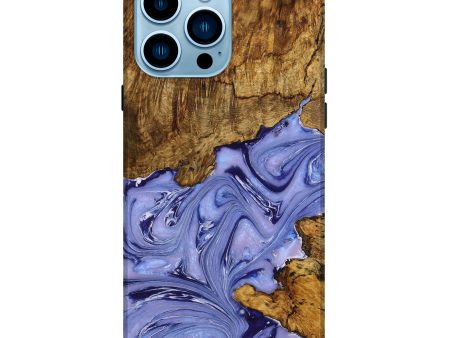 iPhone 14 Pro Max Wood+Resin Live Edge Phone Case - Alyssa (Purple, 649151) Hot on Sale