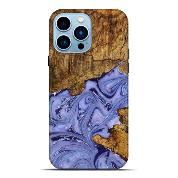 iPhone 14 Pro Max Wood+Resin Live Edge Phone Case - Alyssa (Purple, 649151) Hot on Sale