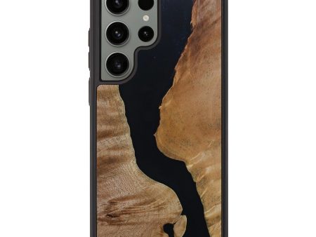 Galaxy S23 Ultra Wood+Resin Phone Case - Alexandra (Black & White, 647087) Cheap