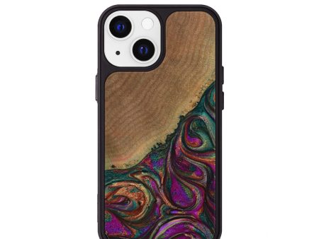 iPhone 13 mini Wood+Resin Phone Case - Clifton (Green, 648420) Discount