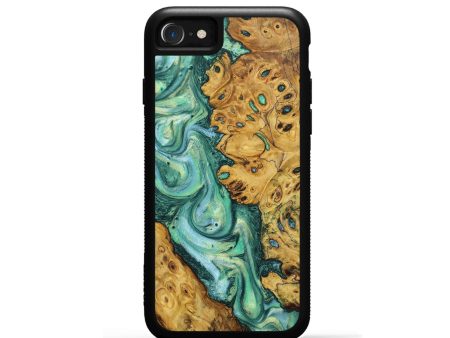 iPhone SE Wood+Resin Phone Case - Camden (Green, 649176) Sale