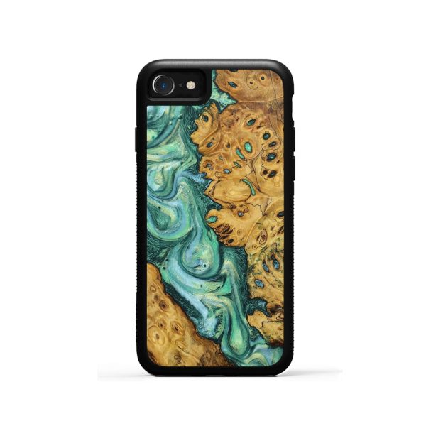 iPhone SE Wood+Resin Phone Case - Camden (Green, 649176) Sale