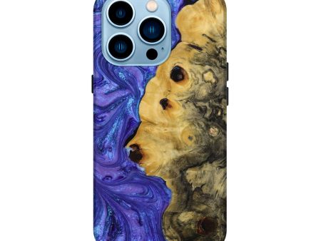 iPhone 14 Pro Wood+Resin Live Edge Phone Case - Gina (Purple, 649153) Online Sale