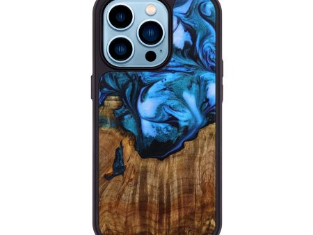 iPhone 14 Pro Wood+Resin Phone Case - Baylee (Blue, 647172) Online Sale