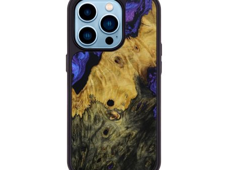 iPhone 14 Pro Wood+Resin Phone Case - Angelica (Purple, 644608) For Discount