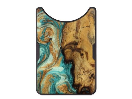 Alloy Wood+Resin Wallet - Devonte (Teal & Gold, 645112) Supply