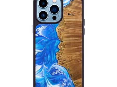 iPhone 14 Pro Max Wood+Resin Phone Case - Adeline (Blue, 645258) Hot on Sale