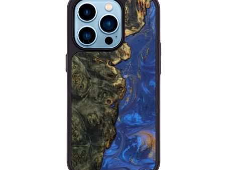 iPhone 14 Pro Wood+Resin Phone Case - Saylor (Blue, 645260) Online Hot Sale