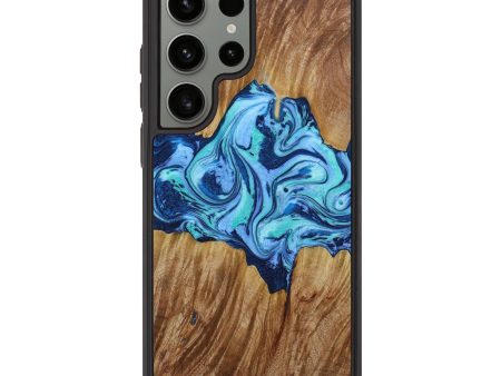 Galaxy S23 Ultra Wood+Resin Phone Case - Adalyn (Blue, 643901) For Discount