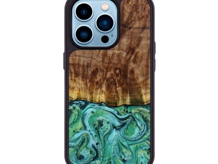 iPhone 14 Pro Wood+Resin Phone Case - Brent (Green, 647016) Online Hot Sale