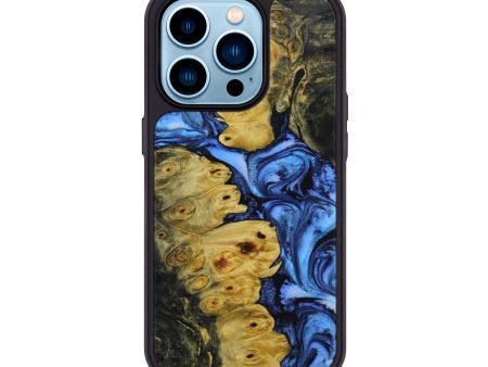 iPhone 14 Pro Wood+Resin Phone Case - Aspen (Blue, 645342) Supply