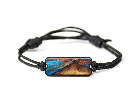 Classic Wood+Resin Bracelet - Traci (Teal & Gold, 645582) Online Sale