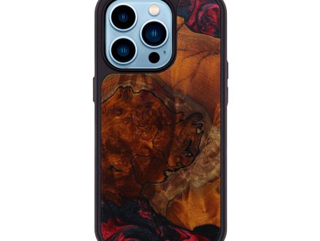 iPhone 14 Pro Wood+Resin Phone Case - Bonita (Red, 645054) on Sale