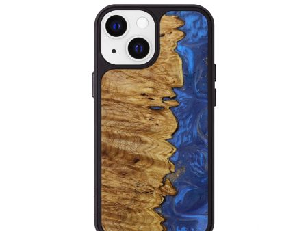 iPhone 13 mini Wood+Resin Phone Case - Deja (Blue, 645351) Online now