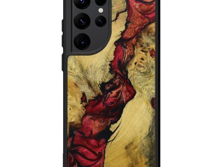 Galaxy S22 Ultra Wood+Resin Phone Case - Angelo (Red, 645416) Fashion