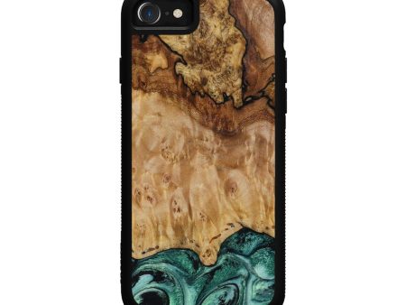 iPhone SE Wood+Resin Phone Case - Malcolm (Green, 646775) on Sale