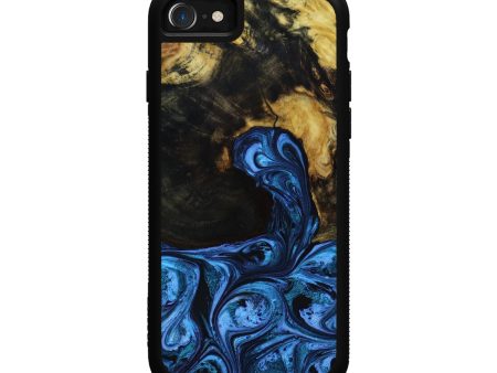 iPhone SE Wood+Resin Phone Case - Ronan (Blue, 648662) Online Sale