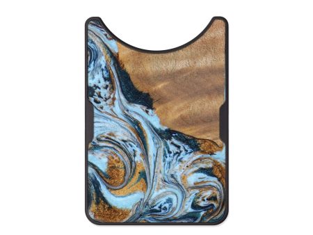 Alloy Wood+Resin Wallet - Brantley (Teal & Gold, 645111) Fashion