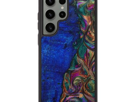 Galaxy S23 Ultra Wood+Resin Phone Case - Adonis (Green, 648115) For Cheap