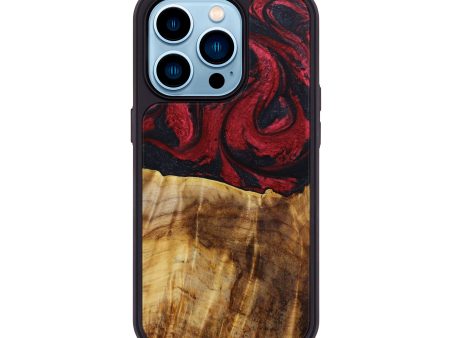 iPhone 14 Pro Wood+Resin Phone Case - Addyson (Red, 643935) Fashion