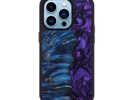 iPhone 14 Pro Wood+Resin Phone Case - Zayden (Purple, 645921) Cheap