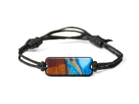 Classic Wood+Resin Bracelet - Wesley (Teal & Gold, 644665) Online now